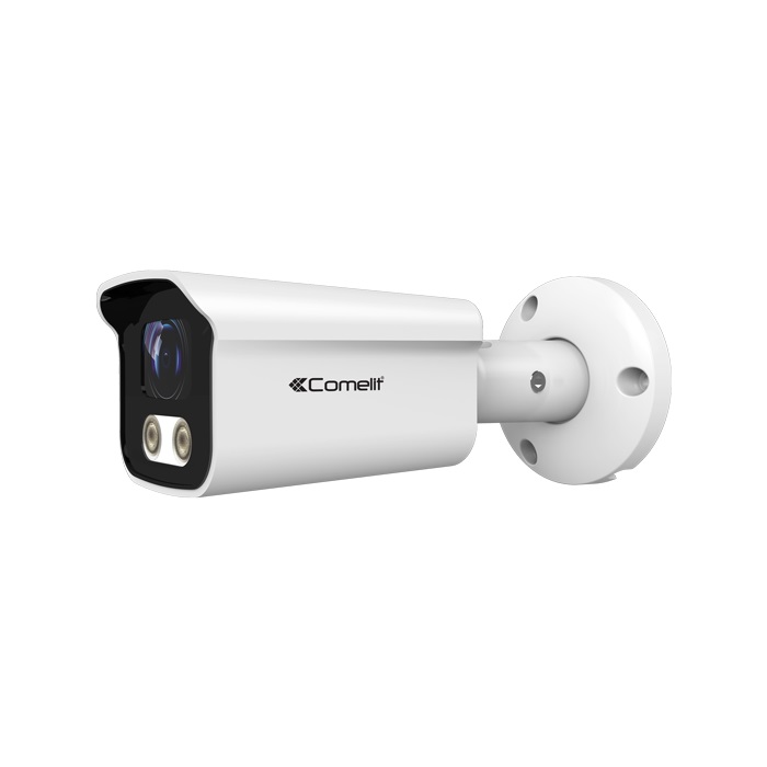 Serie Smart - Telecamera IP bullet 5MP, ottica fissa 3.6mm, IR 20m, contenitore alluminio IP66, alimentazione 12V e PoE, ONVIF