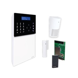 Serie Secur Hub - Kit centrale HUB32LCD 4G,  contatto magnetico, sensore infrarosso, radiocomando, app Comelit