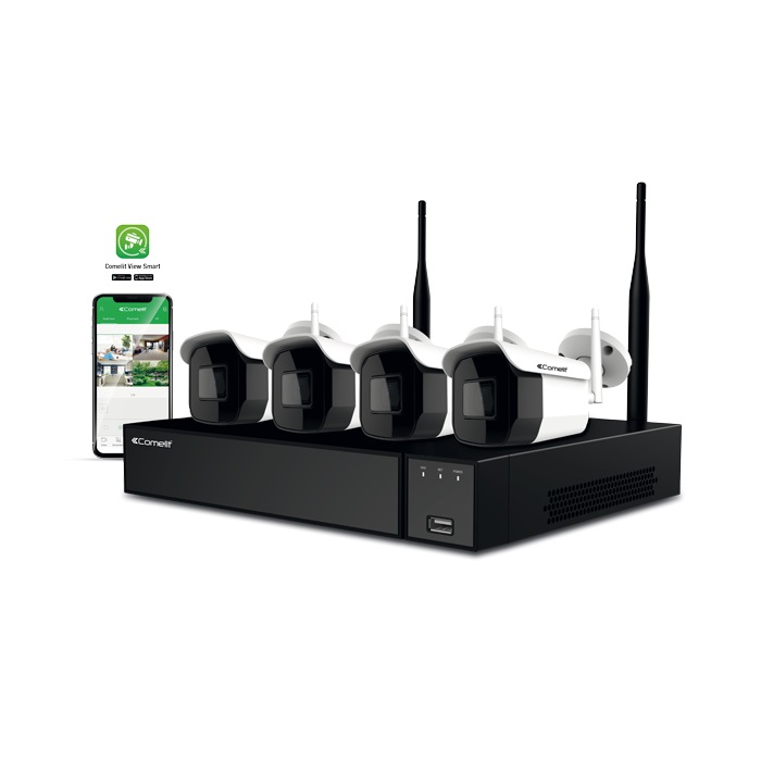 Serie Smart - Kit Wi-Fi, NVR WINVR009S02NB + 4 telecamere bullet WIBCAMS02FB + HDD 1TB + alimentatori inclusi