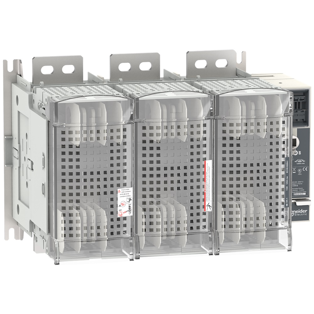 Interruttore-sezionatore con fusibili 3 poli 1250A AC, uso industriale e infrastrutture