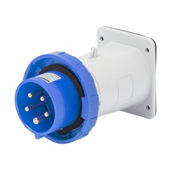 SPINA FISSA DA INCASSO DIRITTA - IP67 - 3P+T 32A 200-250V 50/60HZ - BLU - 9H - CABLAGGIO A VITE