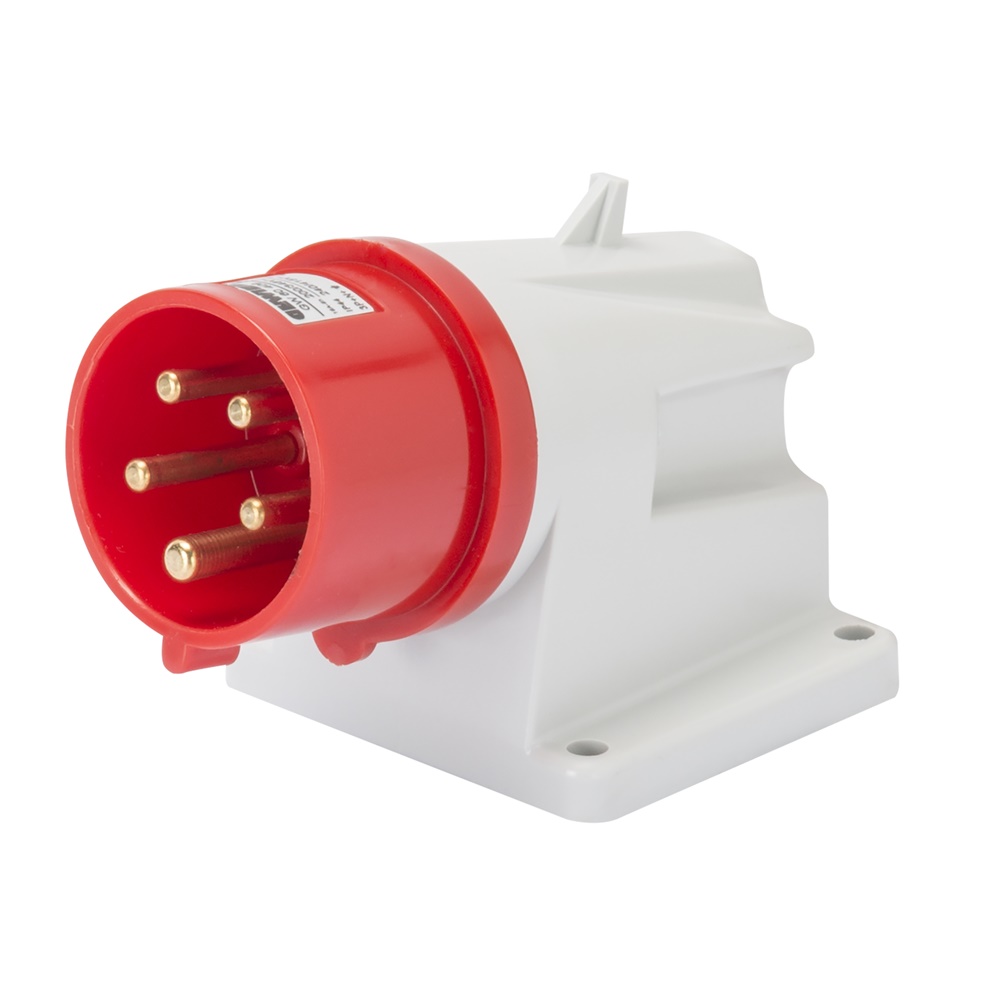 SPINA FISSA DA INCASSO DIRITTA - IP67 - 3P+T 32A 380-440V 50/60HZ - ROSSO - 3H - CABLAGGIO A VITE