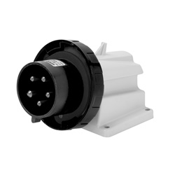 SPINA FISSA DA PARETE A 90° - IP67 - 3P+T 16A 480-500V 50/60HZ - NERO - 7H - CABLAGGIO A VITE