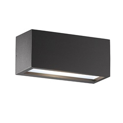 Apparecchio biemissione a parete LED 12W IP55 alluminio pressofuso esterno antracite