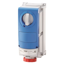 PRESA FISSA INTERBLOCCATA VERTICALE - CON FONDO - SENZA BASE PORTAFUSIBILI - IMPIEGHI GRAVOSI - 3P+T 32A 380 - 415V - 50/60HZ 3H - IP66