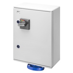 PRESA FISSA VERTICALE - DA PARETE - PROTEZIONE MAGNETOTERMICA DIFFERENZIALE - 3P+T 125A 230V 9H - IP55
