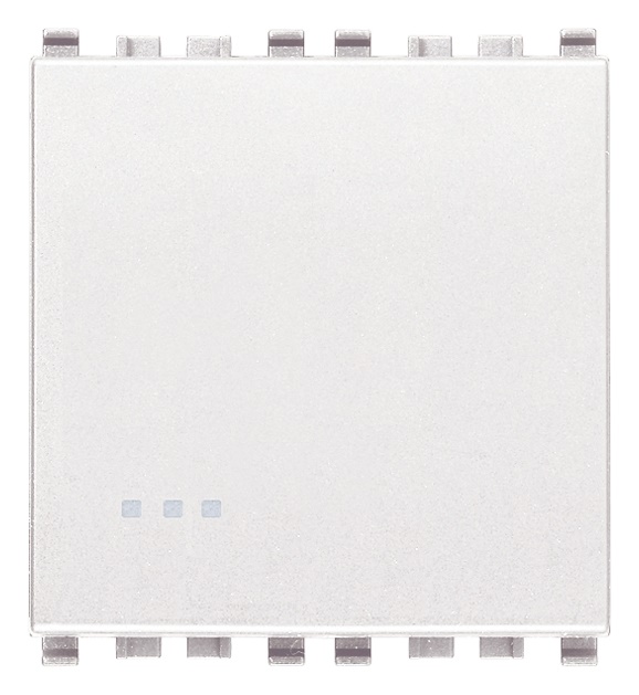 Pulsante 1P NO 10A 250V illuminabile tasto sostituibile 2 moduli bianco