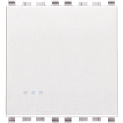 Pulsante 1P NO 10A 250V illuminabile tasto sostituibile 2 moduli bianco