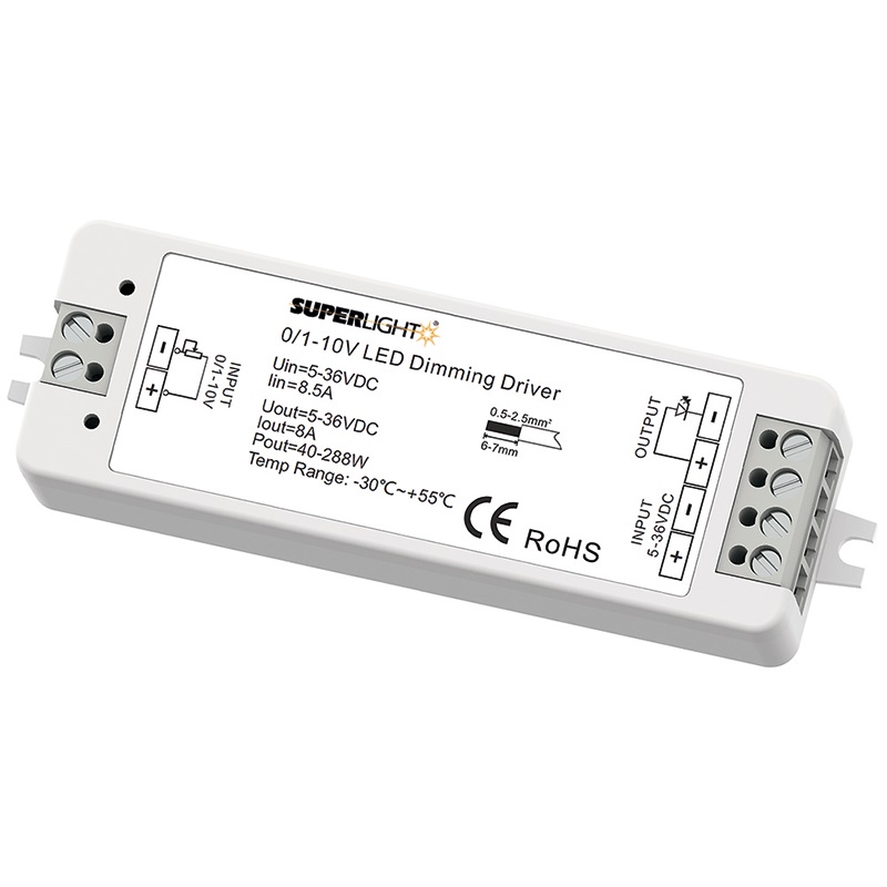 Dimmer elettronico 1-10V 1 canale 8A controllo luminosità per ambienti residenziali e commerciali