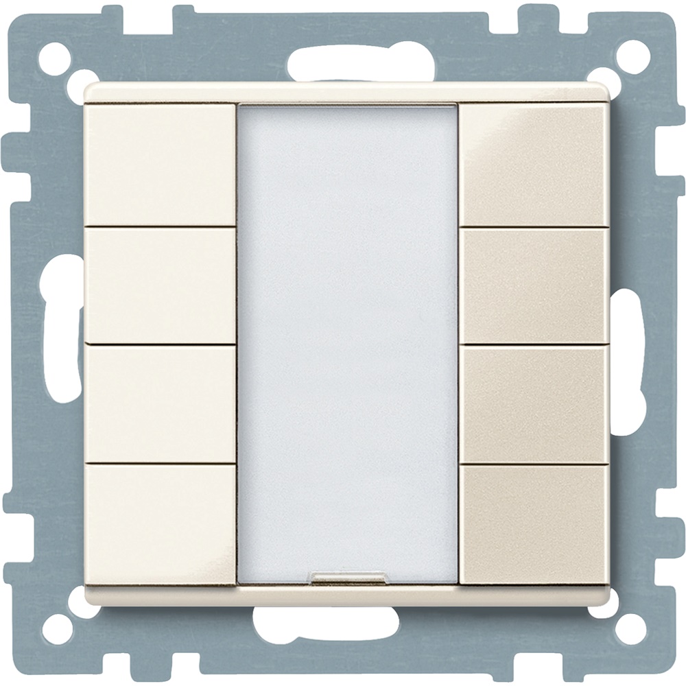 Pulsantiera KNX multifunzione quadrupla 8 canali bianco System M con LED e montaggio incasso