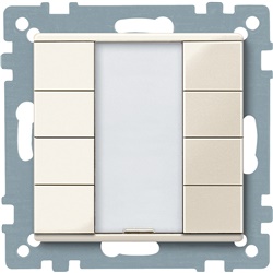 Pulsantiera KNX multifunzione quadrupla 8 canali bianco System M con LED e montaggio incasso