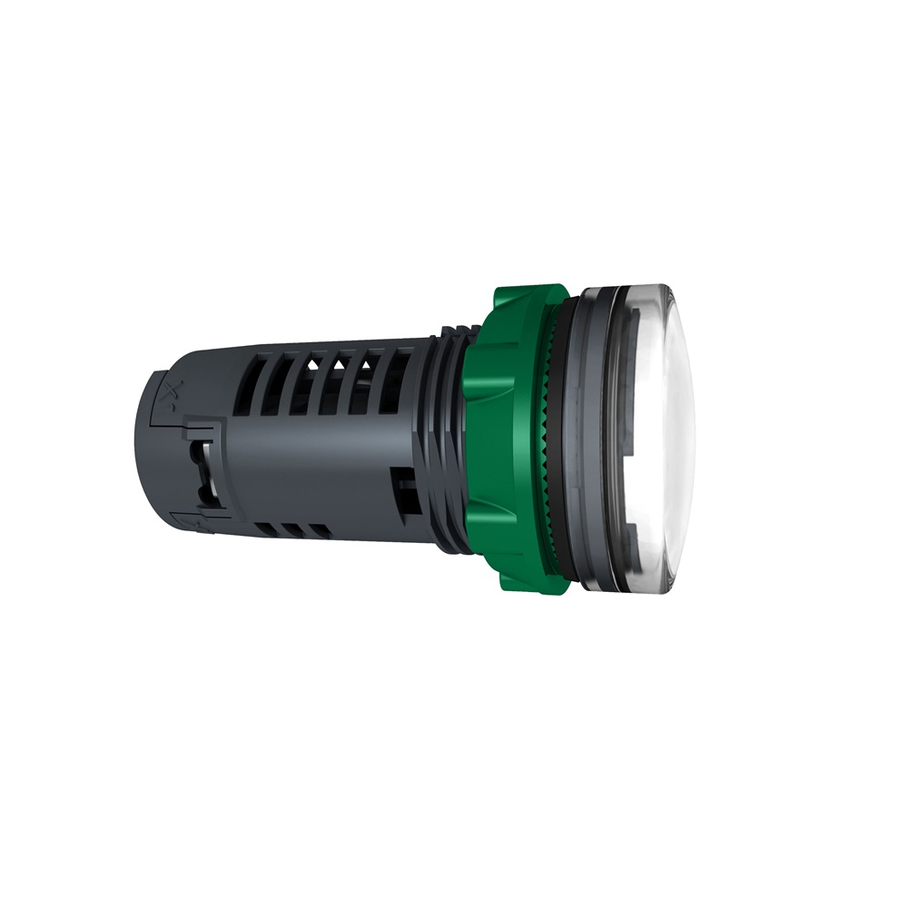 Lampada spia monoblocco bianca Ø22 con LED integrato 230Vac