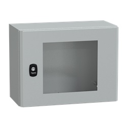 Cassetta in acciaio montata a parete, Spacial S3D, porta trasparente, senza piastra di montaggio, 300x400x200mm, IP66, IK08