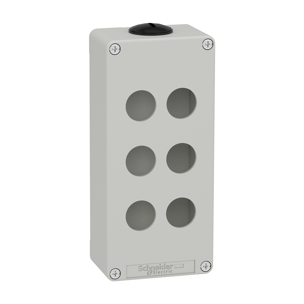 Pulsantiera in metallo grigia  M25 6 fori 22MM 80X175X51,5 UL CSA