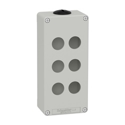 Pulsantiera in metallo grigia  M25 6 fori 22MM 80X175X51,5 UL CSA