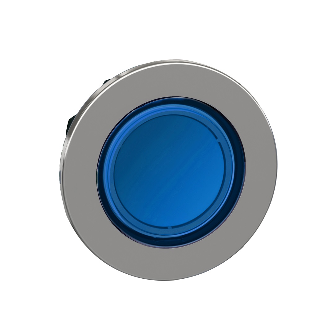 Testa pulsante blu filopannello per inserimento etichette- per LED universale- Ø30