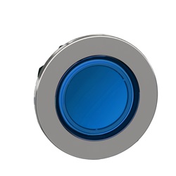 Testa pulsante blu filopannello per inserimento etichette- per LED universale- Ø30