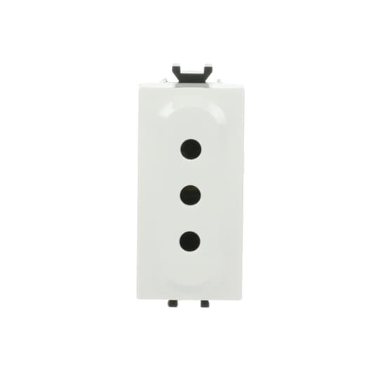Presa elettrica 2P+T 10A design antibatterico per ambienti igienici