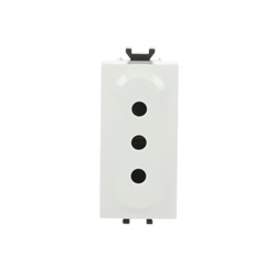 Presa elettrica 2P+T 10A design antibatterico per ambienti igienici
