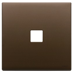 Placca 2 moduli Flat metallo bronzo scuro spazzolato per comando elettrico