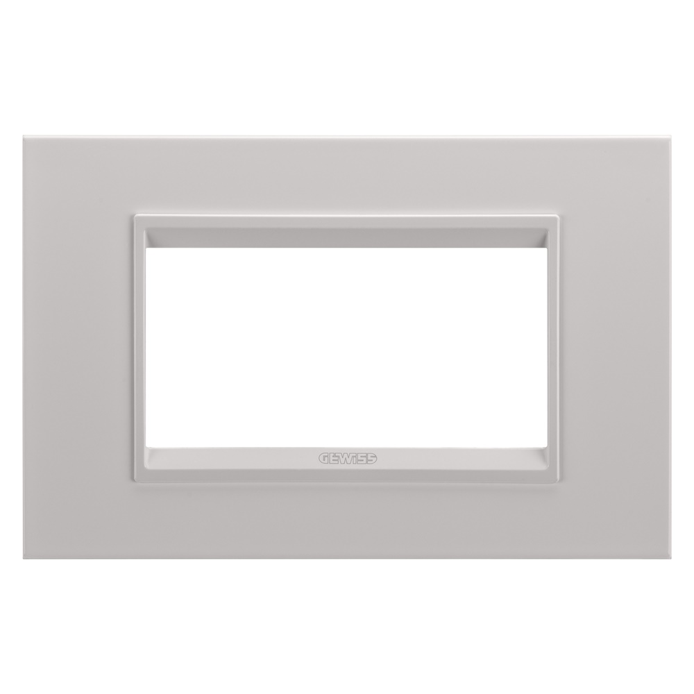 Placca Lux 4 posti metallo naturale beige satinato design elegante resistente uso elettrico interno
