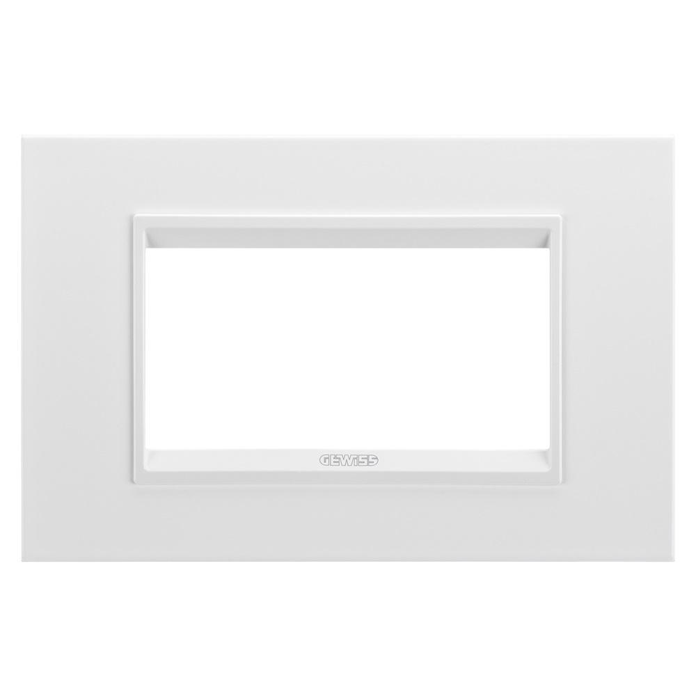 Placca Lux 4P metallo bianco satinato design moderno per impianti elettrici