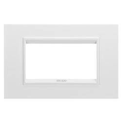 Placca Lux 4P metallo bianco satinato design moderno per impianti elettrici