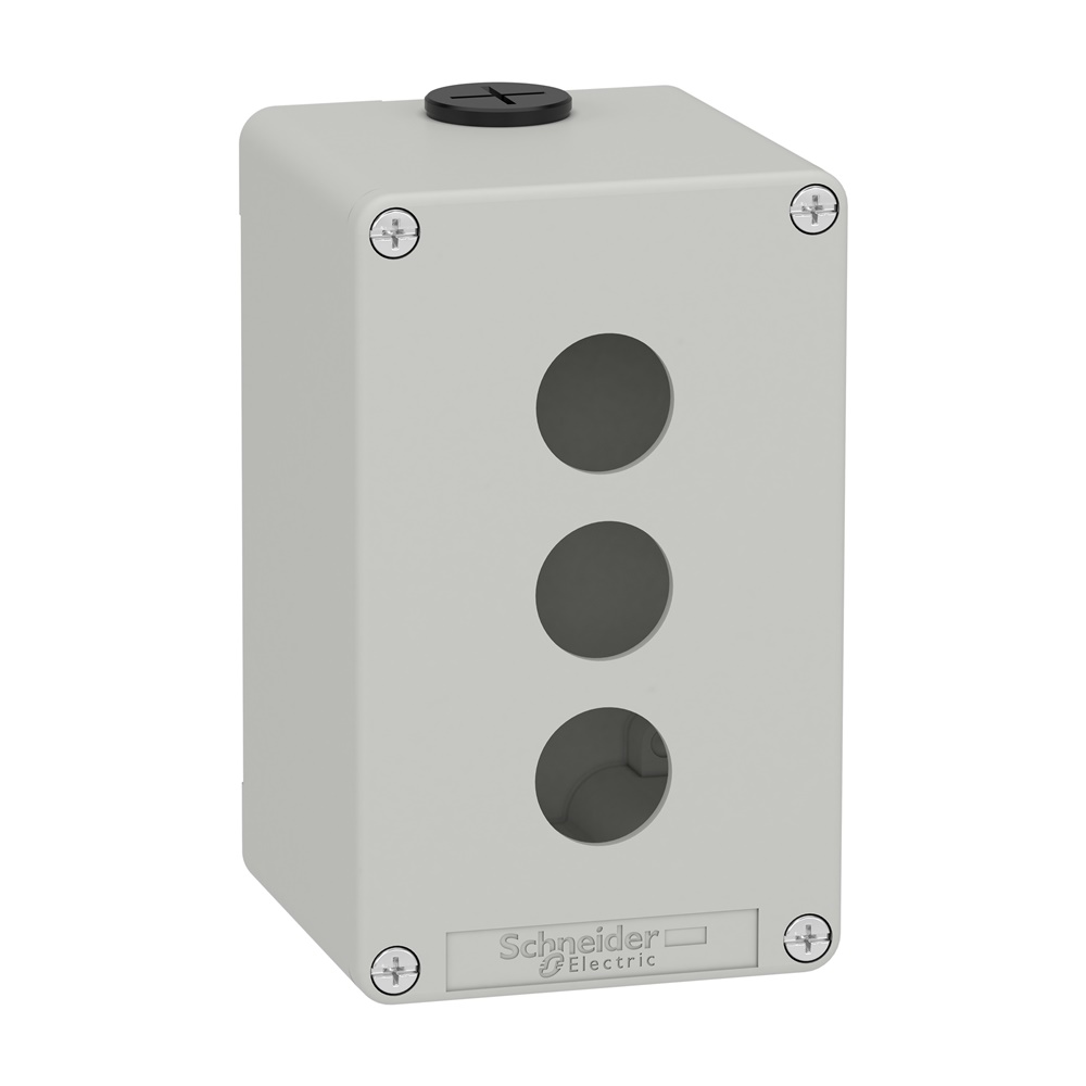 Pulsantiera in metallo grigia  M20 3 fori 22MM 80X130X77 UL CSA