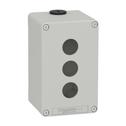 Pulsantiera in metallo grigia  M20 3 fori 22MM 80X130X77 UL CSA
