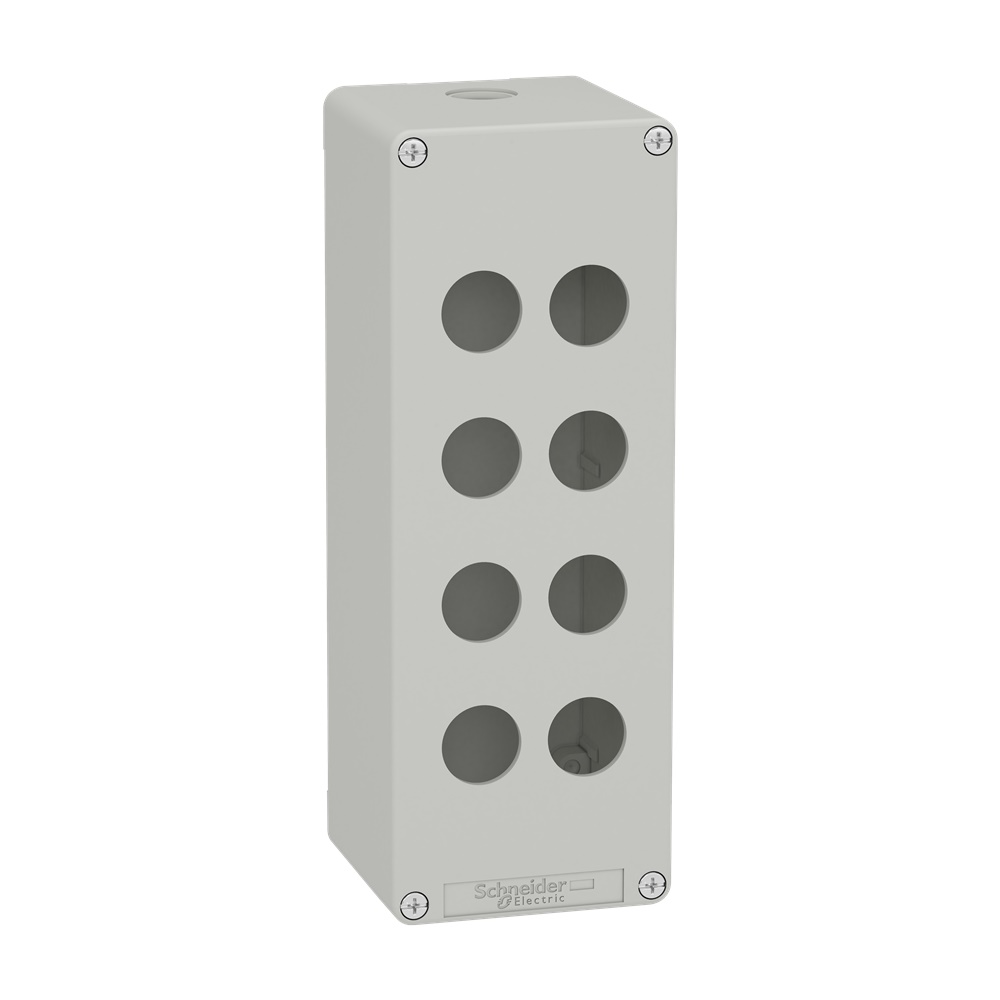 Pulsantiera in metallo grigia  M25 8 fori 22MM 80X220X77 UL CSA