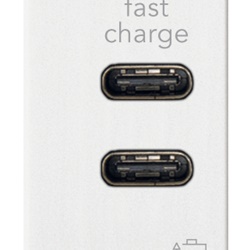 Alimentatore USB tipo C doppia uscita 15W 3A 5V cavo 1m bianco per dispositivi elettronici