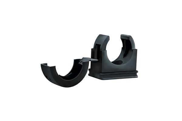 Clip 34 per corrugati PACC34 con chiusura integrata e foro fissaggio vite per tubi ondulati