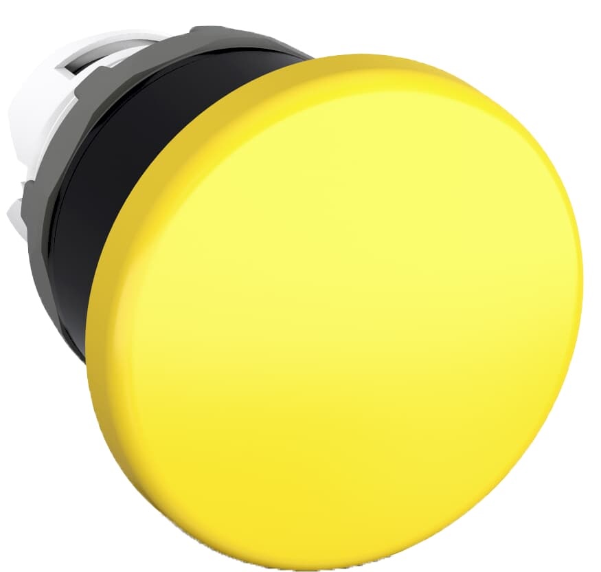 Pulsante a fungo 40 mm giallo non illuminato per comandi elettrici industriali