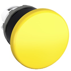 Pulsante a fungo 40 mm giallo non illuminato per comandi elettrici industriali