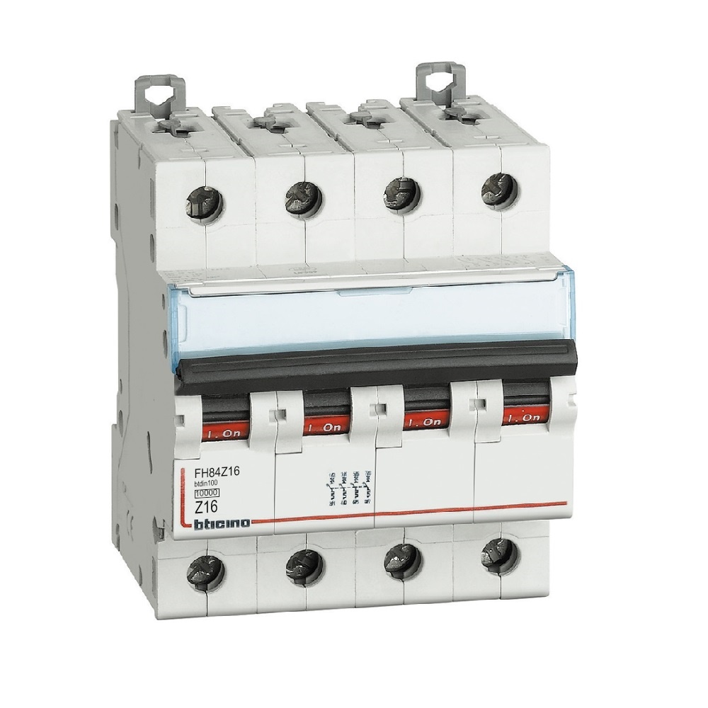 Interruttore magnetotermico 4P curva Z 16A BTDIN100 per impianti elettrici