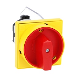 Commutatore a camme 4 poli 25A montaggio frontale blocco lucchetto rosso/giallo serie GN