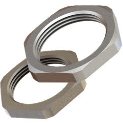 Controdado metallo M63 ottone nichelato filettatura metrica EN 60423 fissaggio pressacavi elettrico