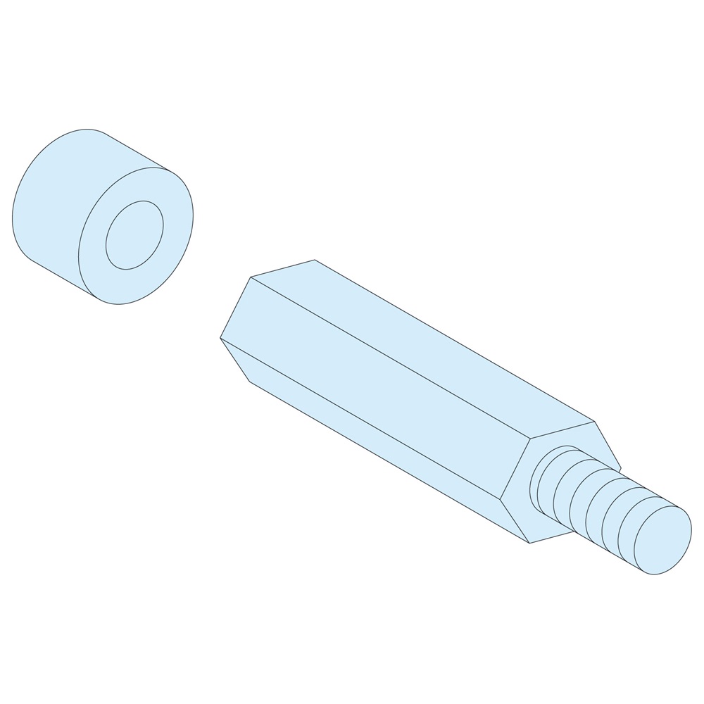 4 distanziali esagonali H40+10 M8