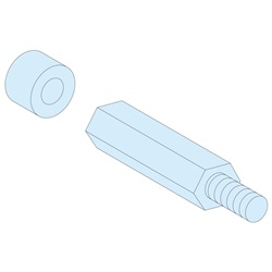 4 distanziali esagonali H40+10 M8