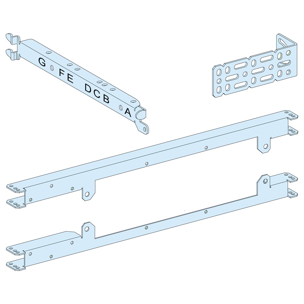 Piastra di fondo per commutatori NS630 H, acciaio bianco, montaggio orizzontale, compatibile armadi 650 mm