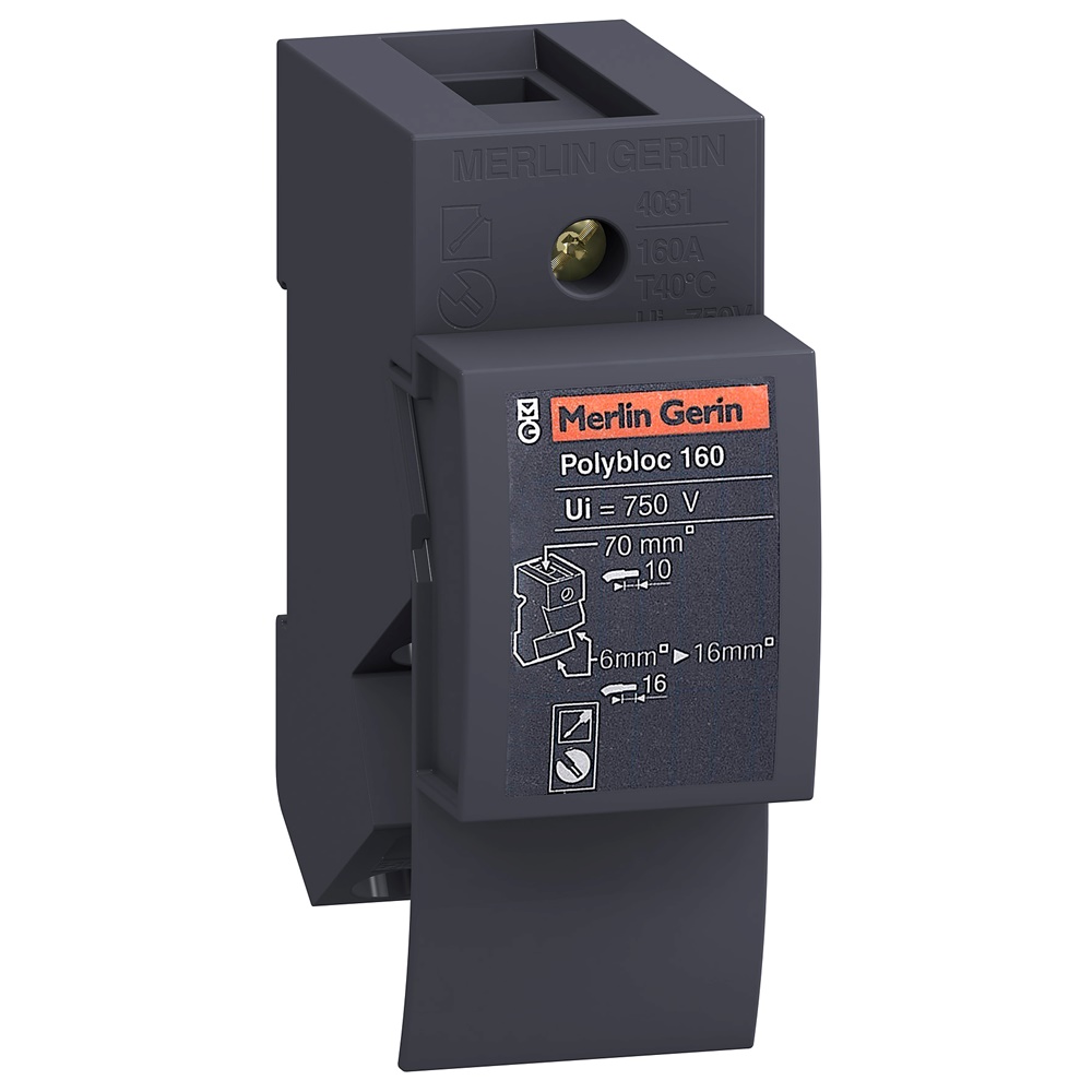 Blocco distribuzione Linergy 160A 1P 690V per impianti elettrici industriali e civili
