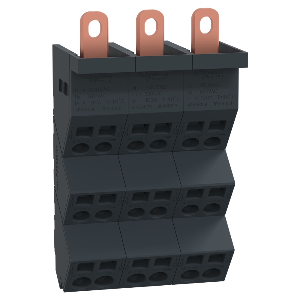Blocco distribuzione Linergy 4 poli 160A compatibile PrismaSeT e ComPact NSXm per impianti elettrici