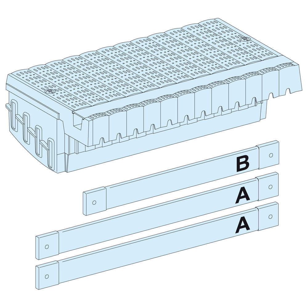 Blocco distribuzione Linergy Polypact RIM 3P collegamento per quadri elettrici Compact NSX250