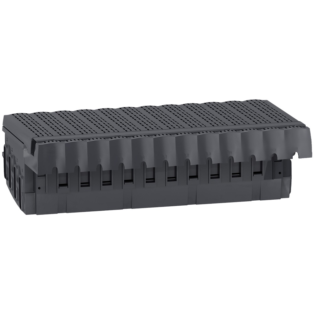 Blocco distribuzione Polypact 4P senza collegamento per quadri elettrici Compact NSX250