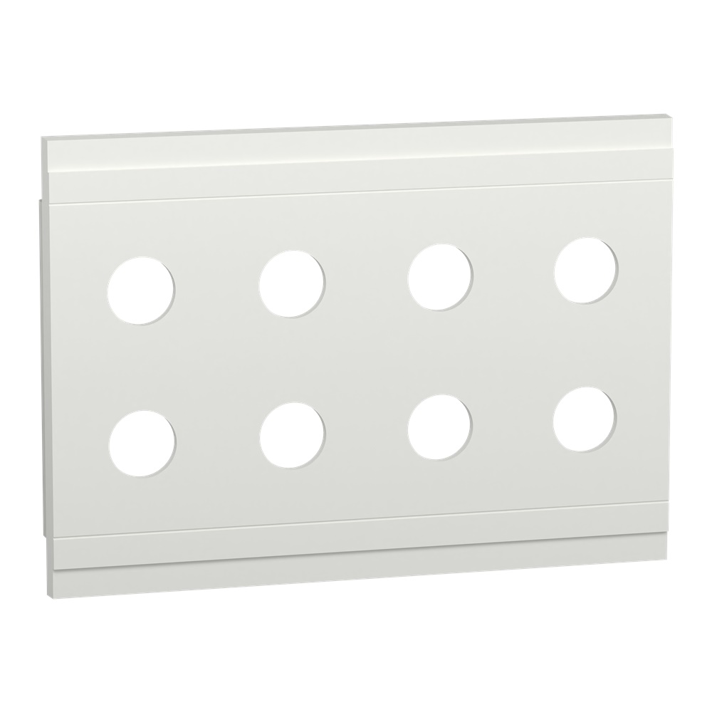 Piastra funzionale 8 fori diametro 22 mm montaggio PrismaSeT G nero plastica armadi 600 mm