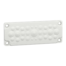 Piastra passacavi a membrana 25 entrate per cabinet PrismaSeT G, protezione IP55, acciaio resistente bianco opaco