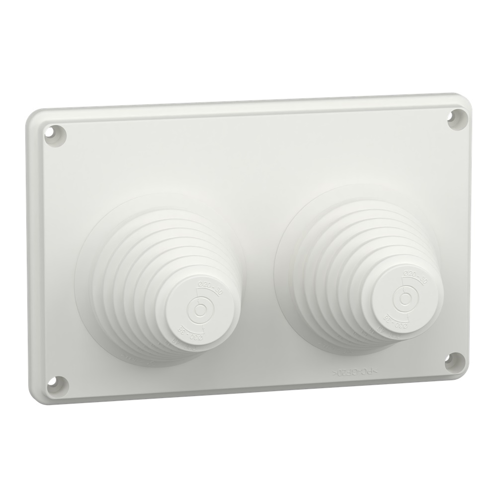 Piastra pressacavi PrismaSeT PPC 2 entrate 33-72 mm IP55 per armadi elettrici