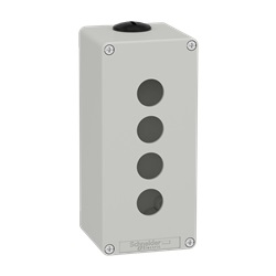 Pulsantiera in metallo grigia  M25 4 fori 22MM 80X175X77 UL CSA