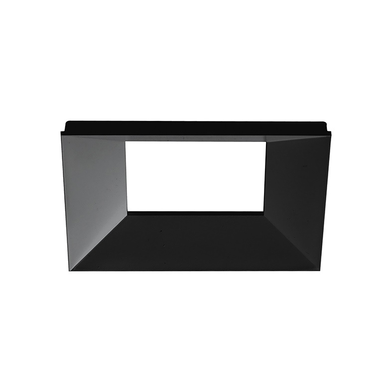 Riflettore quadrato policarbonato nero per faretti incasso KOM07, modulabile, orientabile, per negozi retail e ambienti abitativi