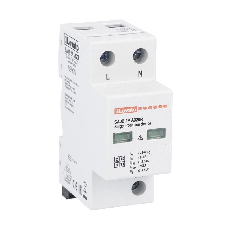 Scaricatore sovratensioni tipo 1-2 2 poli 12,5kA con contatto remoto monoblocco